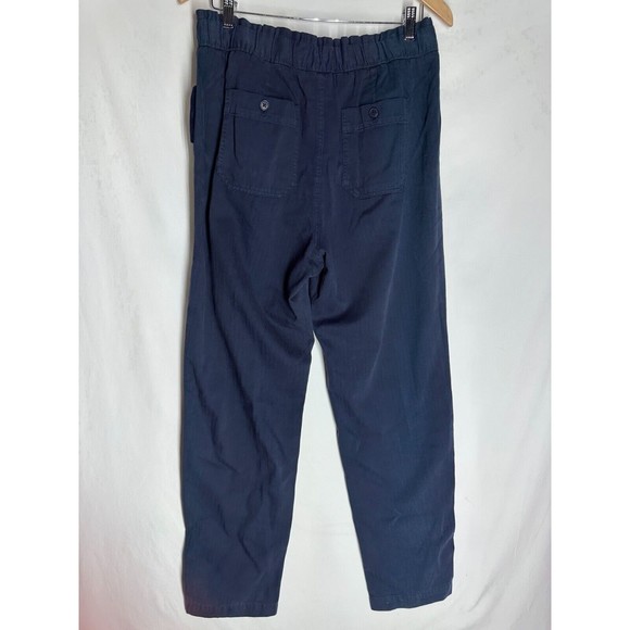 NWT GAP Women's Pull-On Pants Size 10 Navy Herringbone High Rise Elastic Waist - Picture 2 of 9